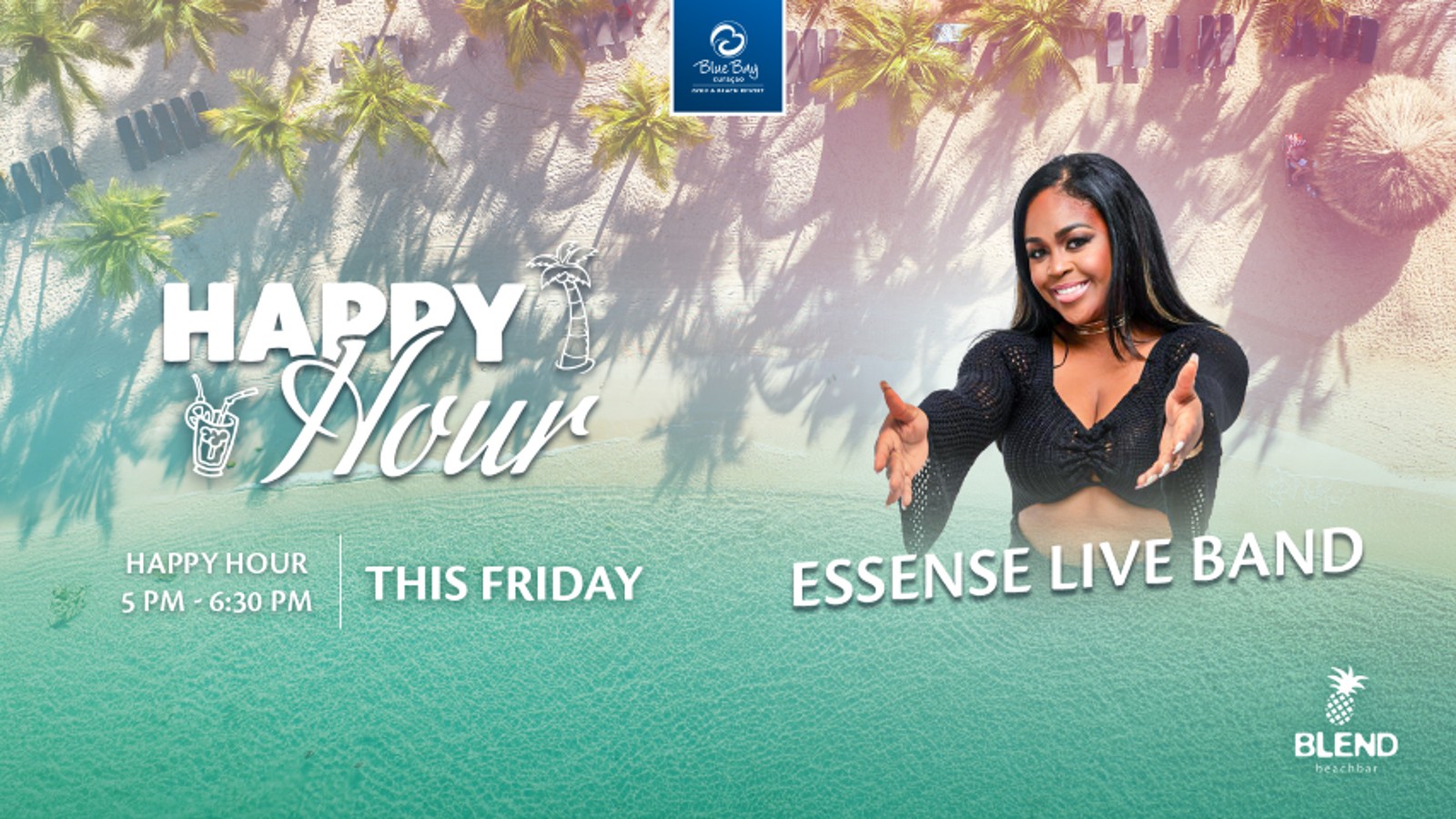Friday Happy Hour with Essense Live Band – Blue Bay Beach - Image 1