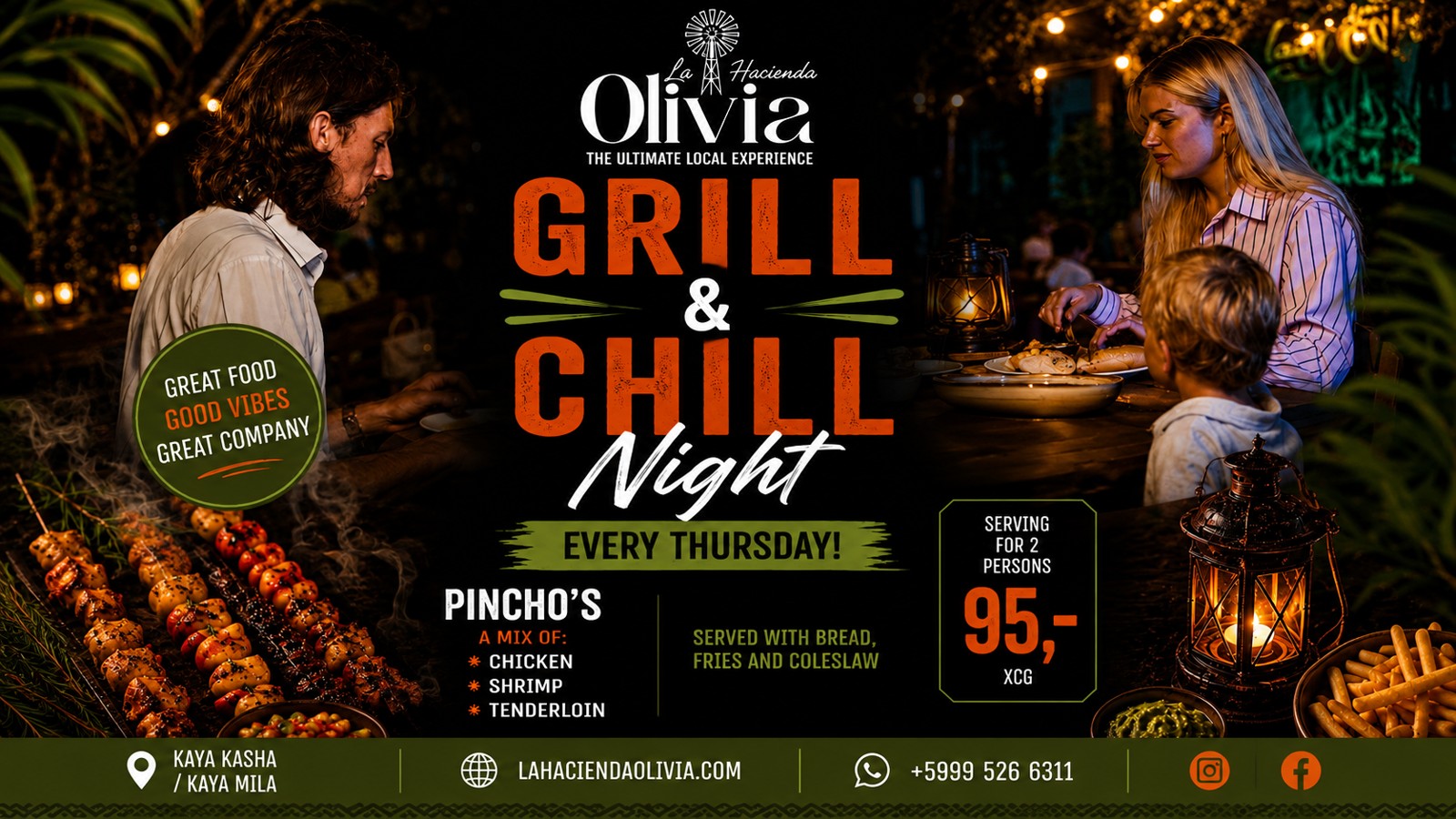 Grill & Chill Night – La Hacienda Olivia - Image 1