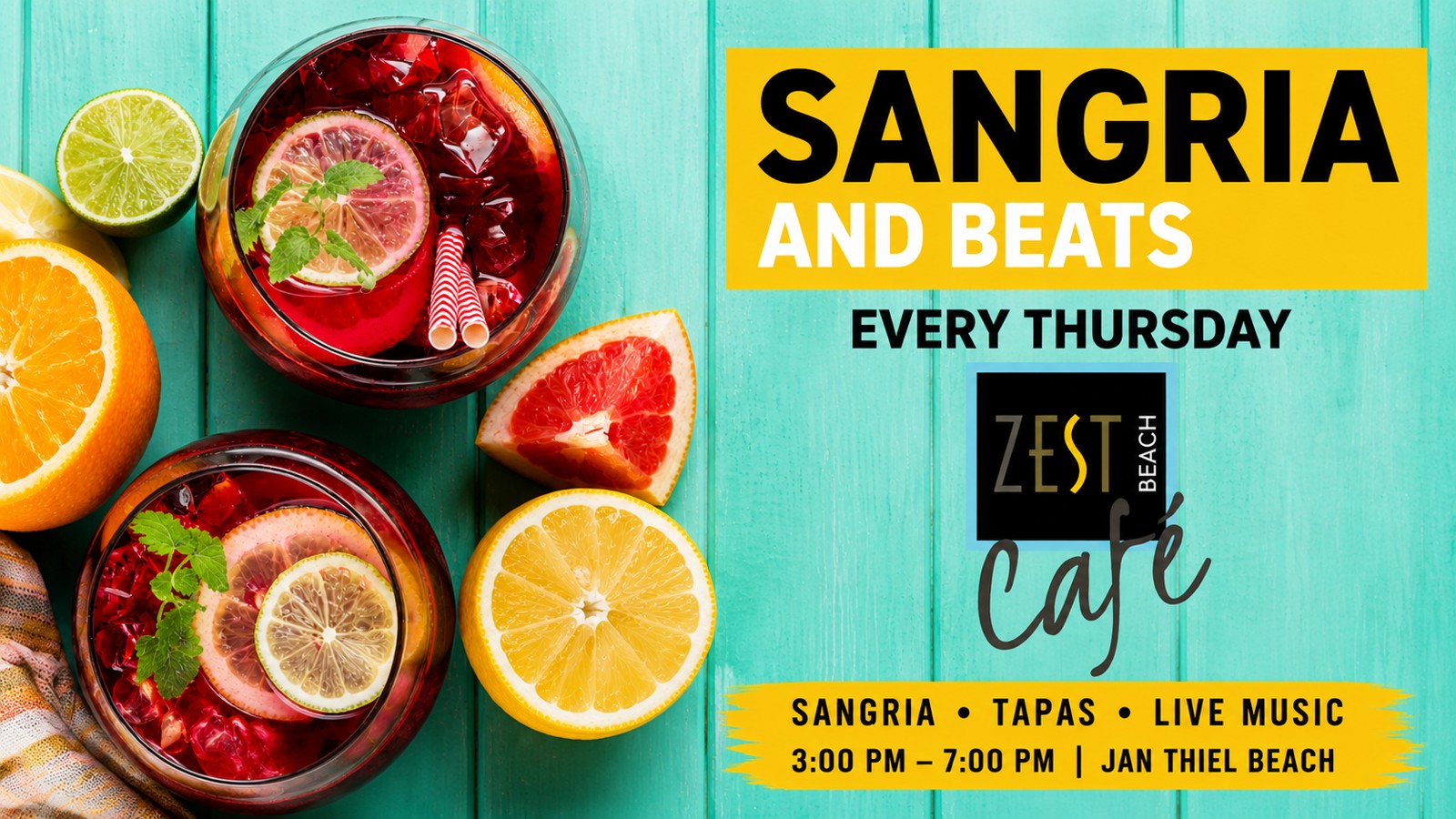 Sangria & Beats – Zest Beach Café - Image 1