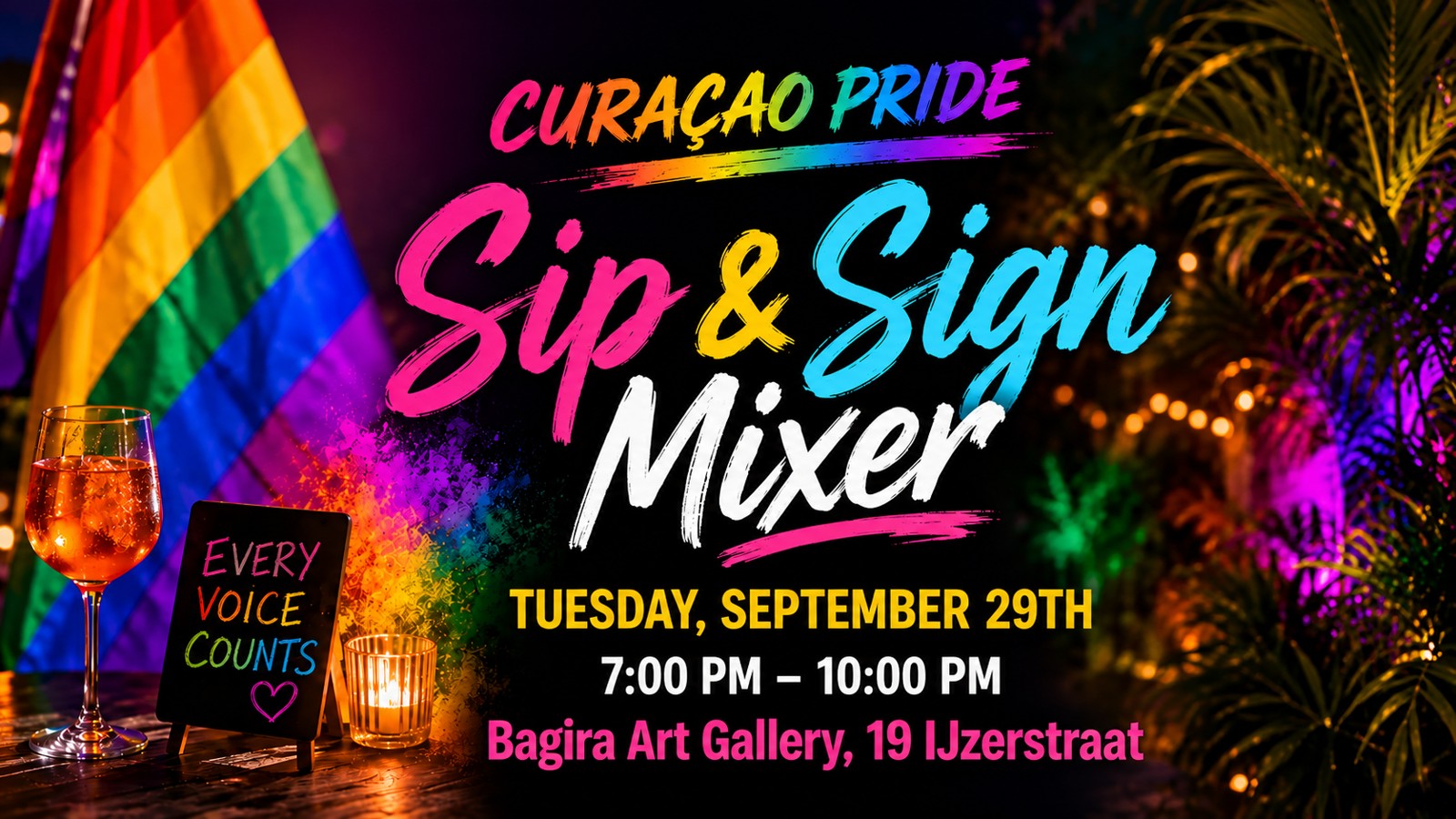 Sip & Sign Mixer – Curaçao Pride - Image 1